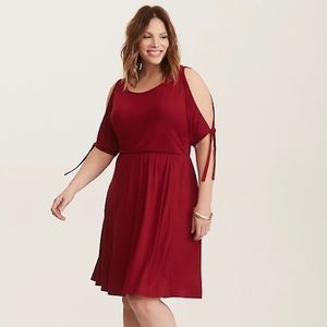 Plus size torrid cold shoulder dress
